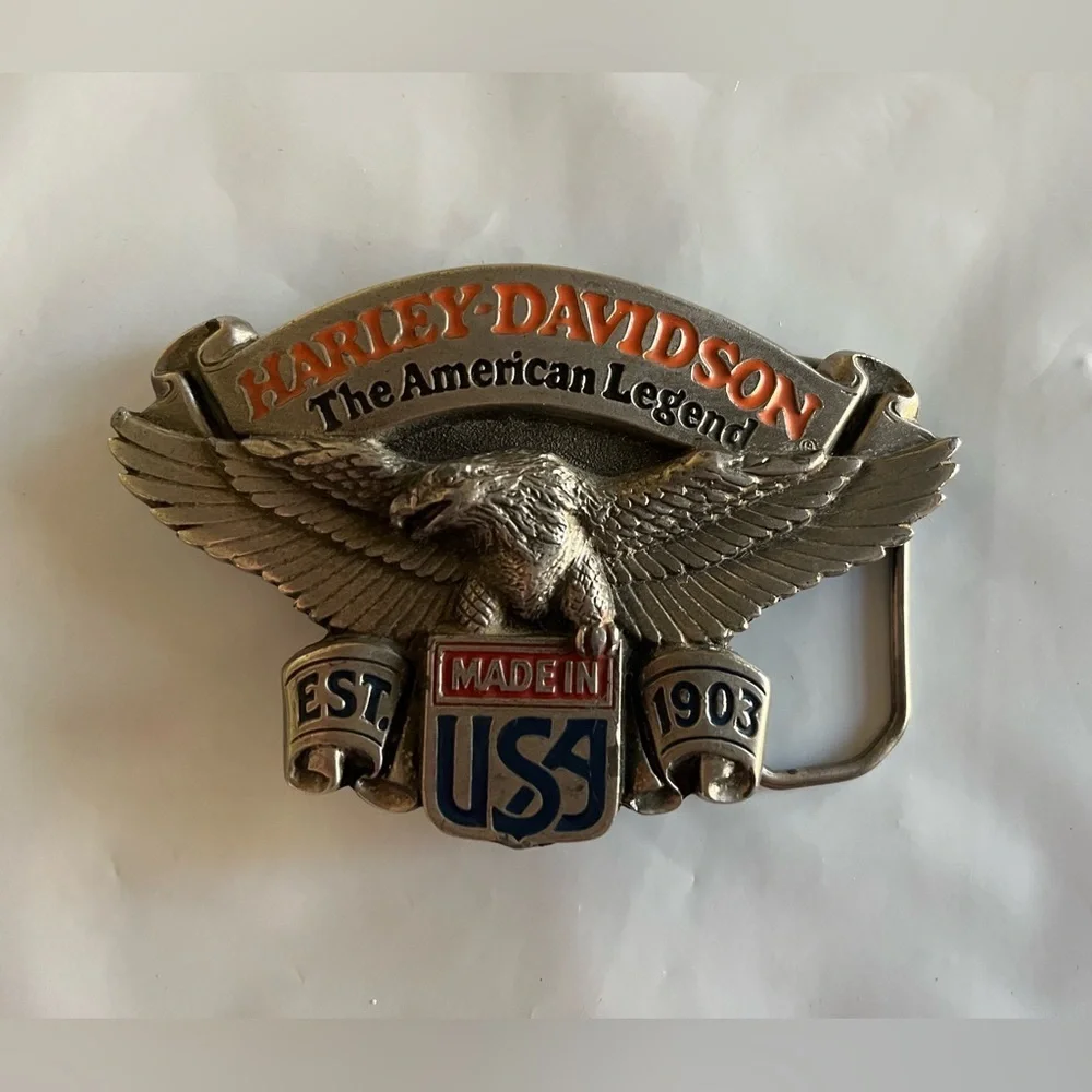 VTG 1991 official Baron H409 American Legend Harley-Davidson Belt Buckle EUC
